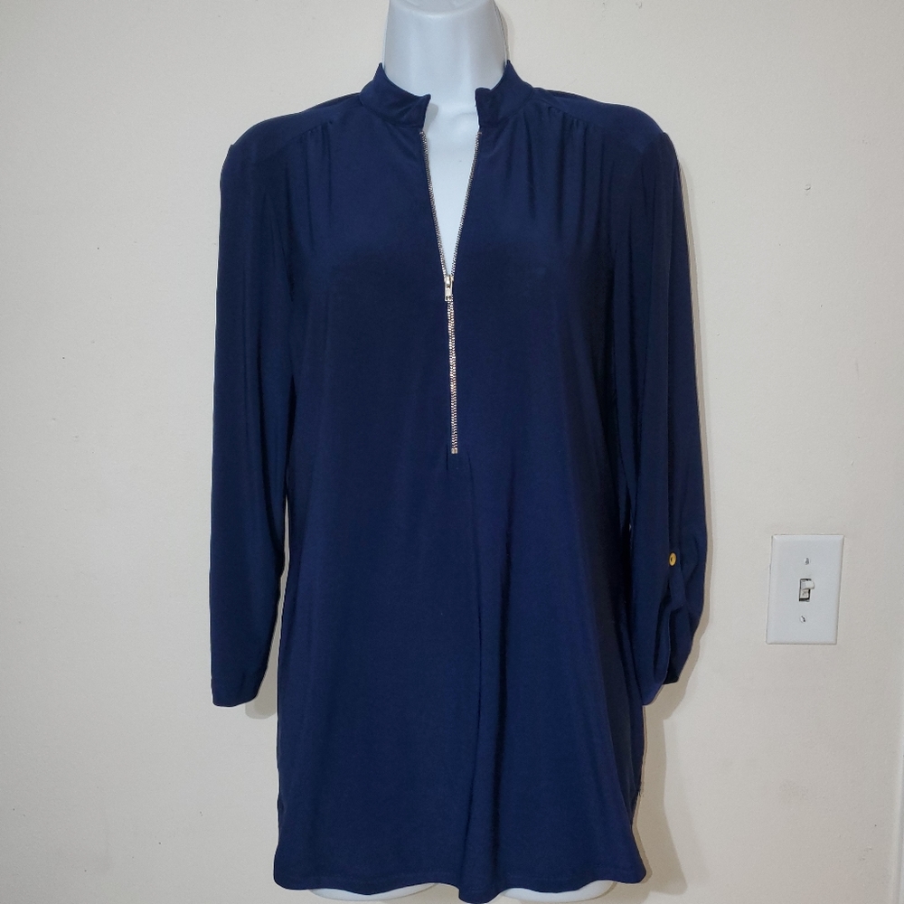 Perception Concept Mock Neck Zippered Shirt